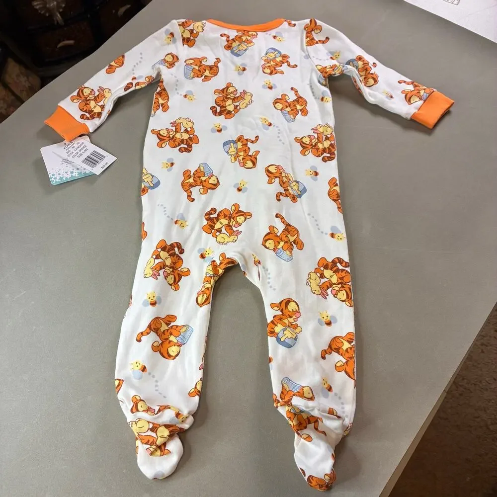 Disney Baby Tigger Footed Sleeper Pajamas 6-9M NWT Winnie the Pooh Zip